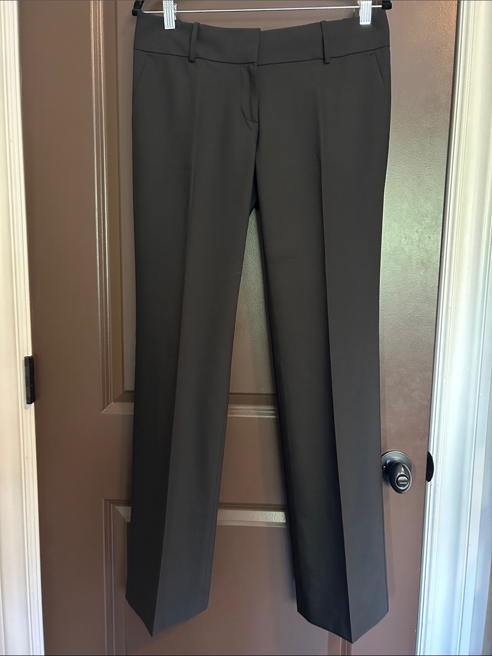 Ann Taylor Wool Blend Dress Pants Black Size 6 Straight Leg Trousers like New